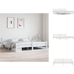 vidaXL Bedframe - - Houten bedframe - 206 x 206 x 66 cm - Wit - Geschikt voor 200 x 200 cm matras - Montage vereist - Bed