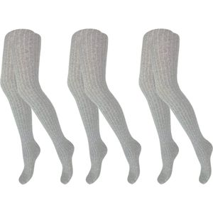 3 Pack Maillots - Meisjes - Rib - Grijs - Maat 134/140