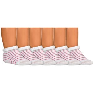 Baby sokken | Biologisch | Badstof | Kleur: Wit Roze | Patroon: Strepen | Maat: One Size | 6 paar