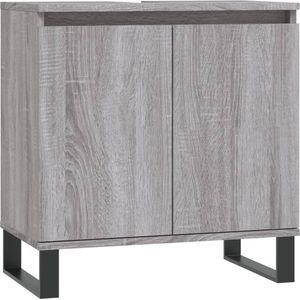 VidaXL-Badkamerkast-58x33x60-cm-bewerkt-hout-grij - onoma-eikenkleurig