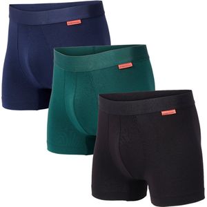 Undiemeister Boxershort multipack - Boxershort heren - Ondergoed - Gemaakt van Mellowood - Onderbroek mannen - Boxer briefs - Donkere tinten - 3-Pack - L