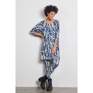 DIDI Dames Easy loose dress in darkblue with Lush print maat 46