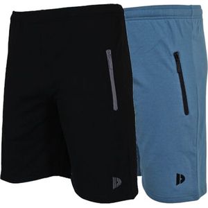 2-Pack Donnay Joggingshort (Nick) - Sportshort - Heren - Black/Denim blue (659) - maat S