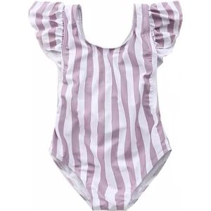 Supercute badpak gestreept met ruffels maat 98/104