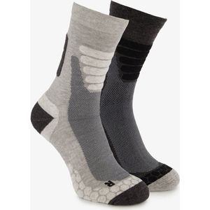 Osaga Angro 2-pack dames heren wandelsokken grijs - Maat 35