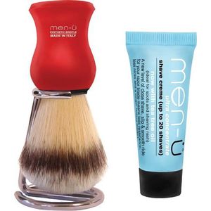 Men-U Scheerkwast Premier Synthetisch - Rood - Standaard - Scheercreme