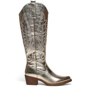 SmileFavorites® Dames Cowboylaarzen met Hak - Goud - Imitatieleer - Maat 40