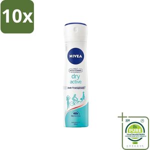 10 x Nivea - Deodorant - Dry Fresh Anti-Transpirant Spray - 150 ml - Grootverpakking - NIVEA Deodorant - Anti-transpirant - 48 Uur Bescherming - Droogheid - Frisheid