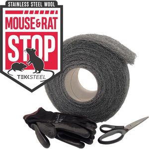 TEKKSTEEL Muis & Rat STOP - muizen staalwol SET 1 kg - RVS staalwol tegen muizen - Ongediertewering - Ongediertebestrijding