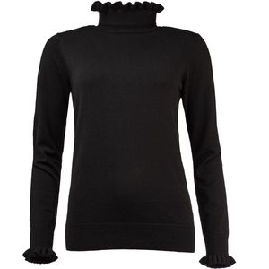 NED Trui Ruffle Ls Rmb 25w1 U106 16 900 Black Dames Maat - S