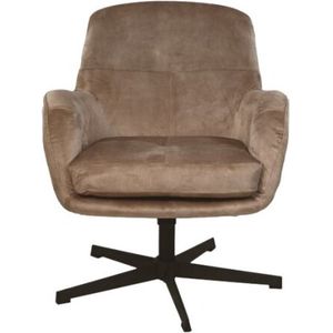 HSM Collection - Fauteuil Cleveland - 75x73x88 - Lever/zwart - Adore/metaal