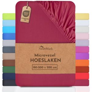 NatureMark - Microvezel Hoeslaken - Winjrood - 120x200 cm