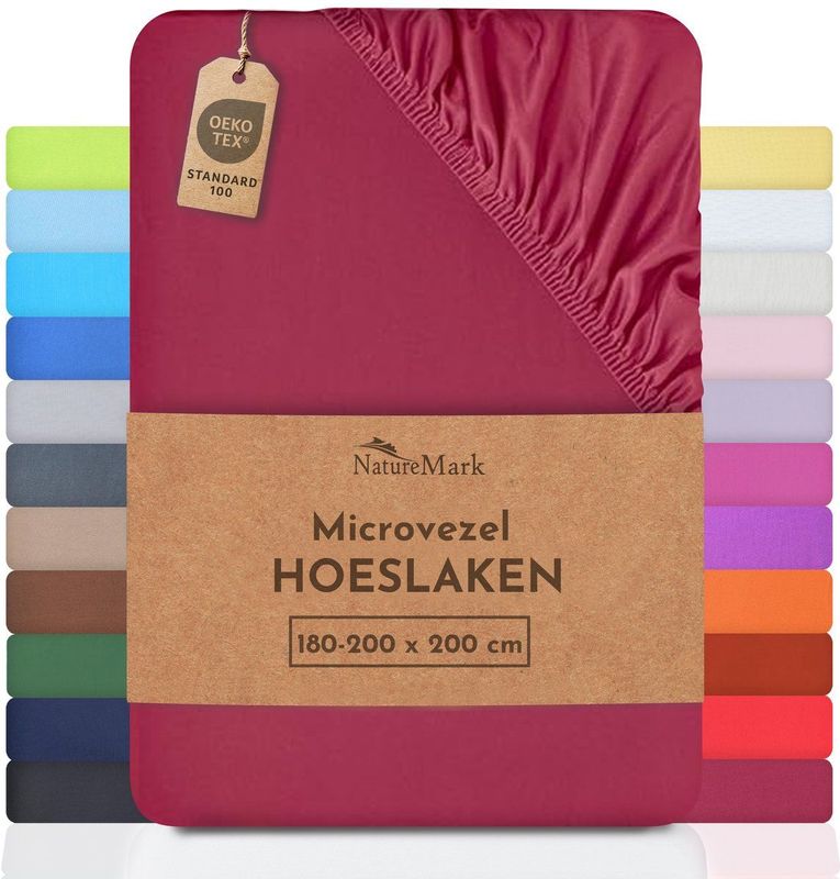 NatureMark - Microvezel Hoeslaken - Winjrood - 120x200 cm