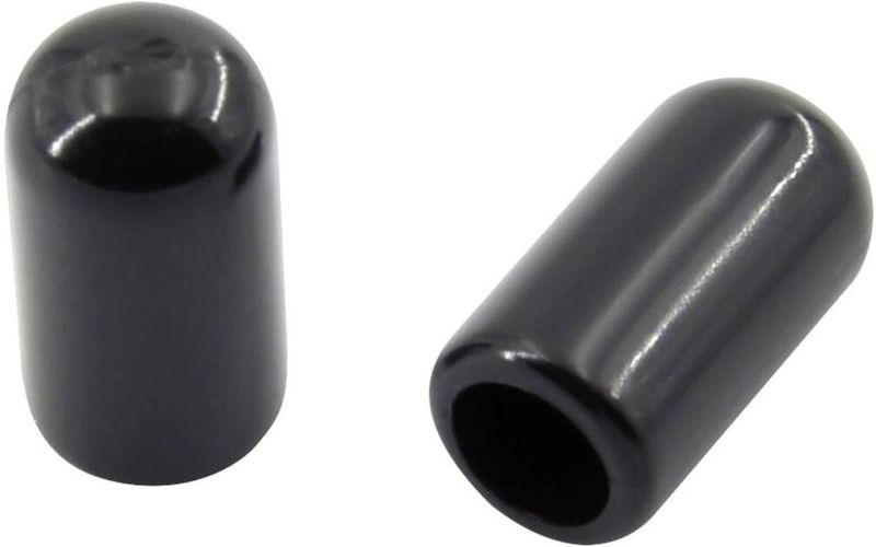 Eindkap 4mm - Rubber - Zwart - 10 stuks