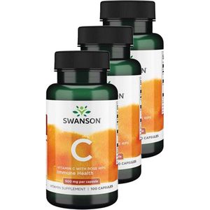 Swanson | Vitamine C 500mg | 100 Capsules | 3 stuks | 3 x 100 capsules