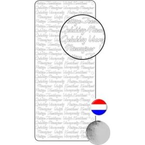 Vaessen Creative - Stickervel 10x23cm - stickers kerst teksten - nederlands - prettige kerstdagen gelukkig nieuwjaar - sterretjes -sterren