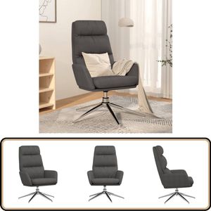 vidaXL Relaxstoel Stof Donkergrijs - Comfortabel Design Relaxstoel - Fauteuils - Lounge Chair - Donker Grijs - Grijze Stoel