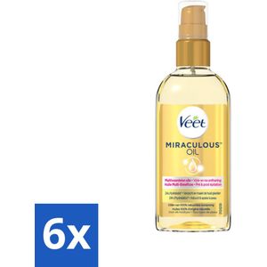Veet - Aftercare - Natuurlijke Voedende Olie - Voor & Na Ontharing - 100 ml - Voordeelverpakking - 6 stuks