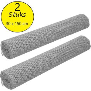 Antislipmat 2 Stuks 30 x 150 cm – Antislip Onderkleed op Rol – Grijs