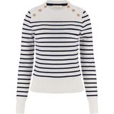 Guess - Ls Cn Helen Swtr - Jurk - Crème en Blauwe Strepen - Vrouwen