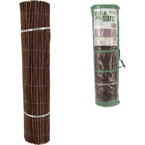 Wilgenmat op rol – hoogte 180 cm lengte 300 cm – Tuinafscheiding – Donkerbruin – Wilgenrol – Hek van Wilg – 300x180cm