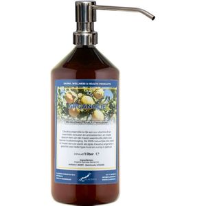 Arganolie 1 liter met zilveren pomp - amber fles - 100% natuurlijk - biologisch en koud geperst