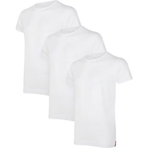 Undiemeister T Shirt Heren - Slim Fit T-shirt - 3-Pack - Chalk White (Wit) - Mellowood Tencel - Ademend en Temperatuurregulatie - Korte mouwen - Ronde Hals - Maat L