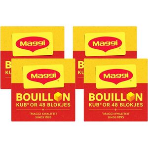 Maggi®| 4 x 48 bouillonblokjes | 3 blokjes voor 1 liter bouillon | 100 % plantaardig |
