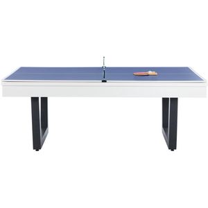 Vente-unique Transformeerbare tafel - Biljart & pingpong - Wit en zwart - L213,4 x D111,8 x H78,5 cm - MELIAN L 213.4 cm x H 78.5 cm x D 111.8 cm