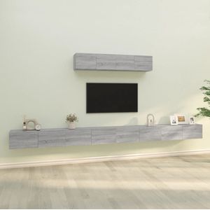 vidaXL TV Meubelset - Klassiek design - Hoge kwaliteit - Voldoende opbergruimte - Wandgemonteerd - Kleur- grijs sonoma eiken - Materiaal- bewerkt hout - Kast