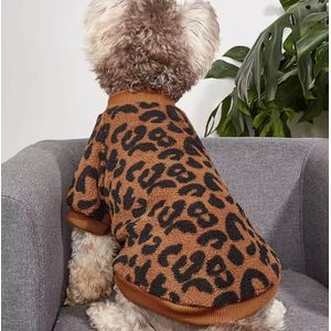 Teddy Fleece Hondentrui Leopard Bruin - 3XL - Ruglengte 50cm