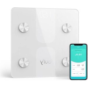 Weegschaal voor lichaamsanalyse - weegbereik 150 kg - wit