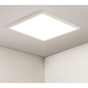 Goeco plafondlamp - 30cm - Medium - LED - 24W - 2700LM - 4500K - neutraal wit licht - ultradun vierkant - IP44 - voor badkamer slaapkamer keuken woonkamer balkon