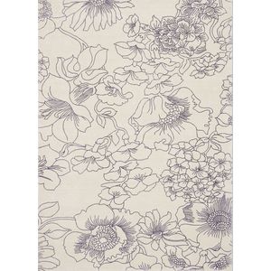 Vloerkleed Ted Baker Linear Floral Blue 162508 - maat 140 x 200 cm