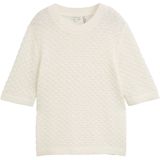TOM TAILOR - Trui - Wit - Ronde Hals - Halve Mouw - Normale Pasvorm