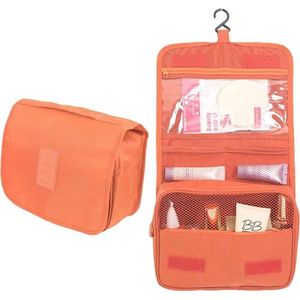 SY Goods - Toilettas Oranje – Ophangbaar met Haak – Reis Travel Etui – Make Up Bag – Organizer voor Toiletartikelen