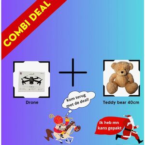 Kerst/sinterklaasdeal | ALLEEN VANDAAG! | Bestuurbare drone en Beige teddy bear 35CM