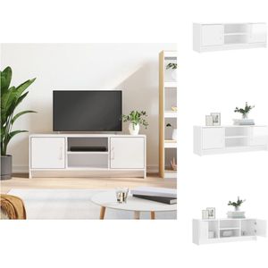 vidaXL Tv-meubel Hoogglans wit 102 x 30 x 37.5 cm - Duurzaam bewerkt hout - Kast