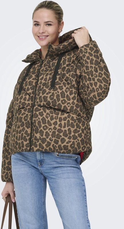 Only - Onlasti Life Short Puffer - Pufferjack - Cocoa Cree Leo
