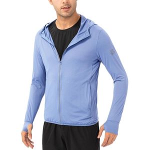 Heren Zonbescherming Hoodie met UPF 50+ - Sneldrogende Sportjas voor Buitenactiviteiten