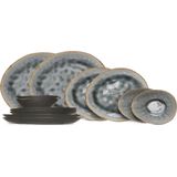 Cosy & Trendy - Serviesset Laguna Blue Grey - 12-Delig - Voor 4 Personen - Dinerborden en Ontbijtborden