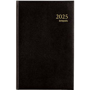 Brepols Bureau-agenda 2025 - SATURNUS Luxe - Lima - Dagoverzicht - 1d/1p - Zwart - 13.3 x 20.8 cm