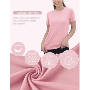 Ademende Dames Gym Tops - Sneldrogend Sport T-shirt met UV-bescherming en Loose Fit voor Zomer Workout