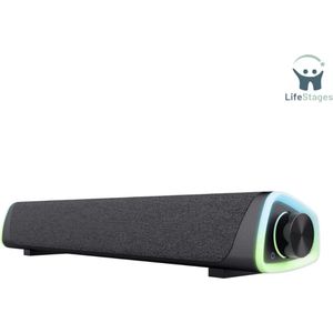 LifeStages - Soundbars Voor TV - Soundbar Met RGB-Verlichting 12W - Pc-Luidspreker Voor Computer, Laptop, Smartphone, Tablet, TV