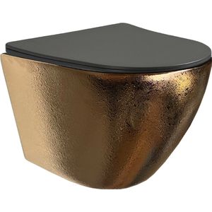 Mawialux hangend rimless toilet - Softclose zitting - Brons goud - Alaska