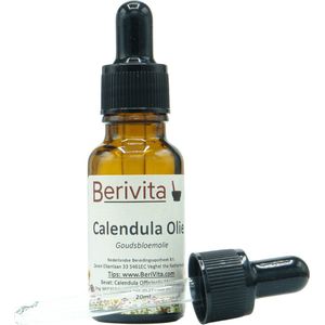 Calendula Olie 20ml Pipetfles - Goudsbloemolie - Maceraat - Calendula Bloemen in Pure Jojoba Olie