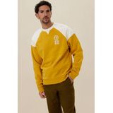 Sissy-Boy - Donkergele Sweater - Artwork - Lange Raglan Mouwen