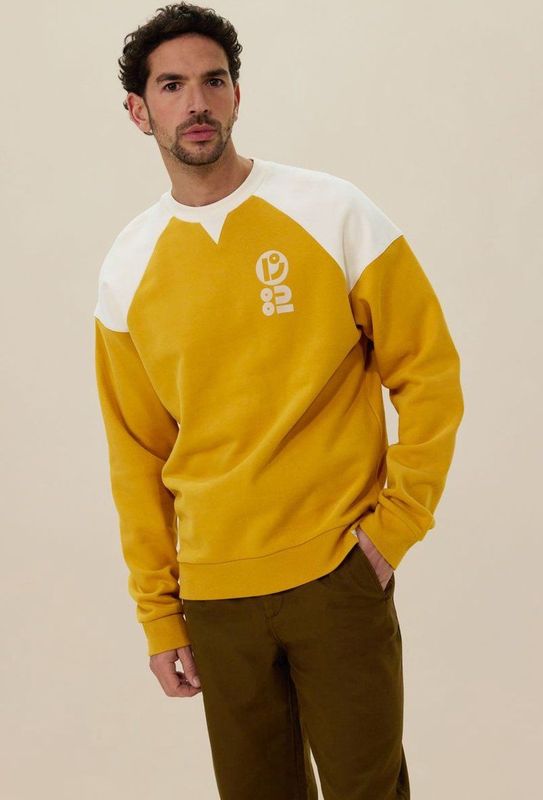 Sissy-Boy - Donkergele Sweater - Artwork - Lange Raglan Mouwen