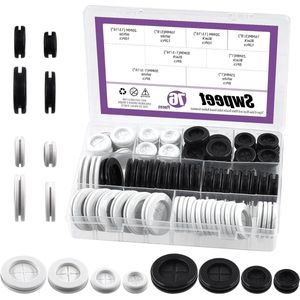 76 Stks 4 Maten Dubbelzijdige Rubber Tule Kit Ronde Rubber Plug Gat Grommets Firewall Solid Gesloten Gat Plug Rubber Pakking voor Auto Draad Kabel