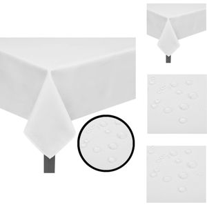 vidaXL Tafelkleed Wit 190x130 cm - Waterafstotend - Set van 5 - Tuinmeubelhoes